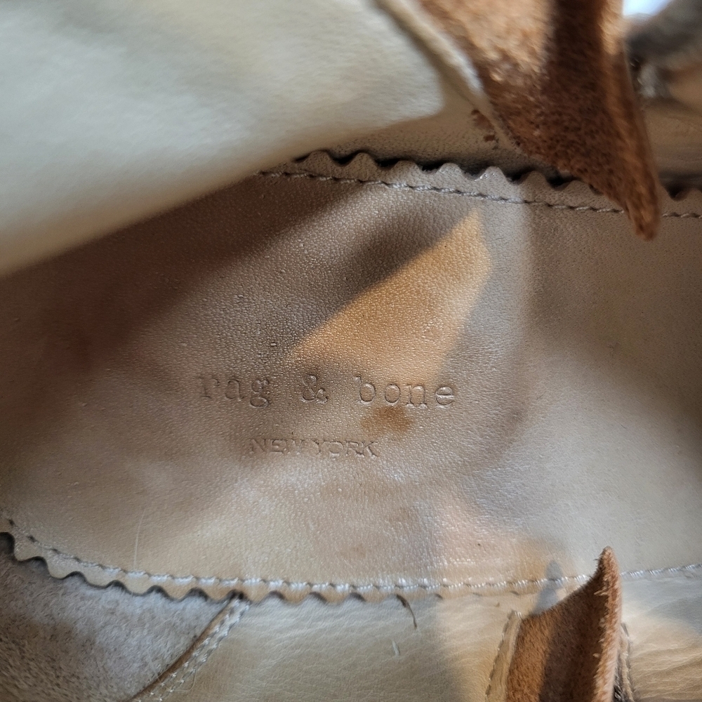 Rag & Bone Margot ankle booties light tan nubuck leather side zippers size 38.5 - Picture 9 of 10